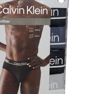 Calvin Klein Hip Brief 4 Pack Size XL Microfiber Stretch Wicking Gray Blue Black